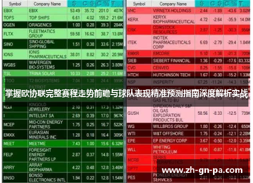 掌握欧协联完整赛程走势前瞻与球队表现精准预测指南深度解析实战